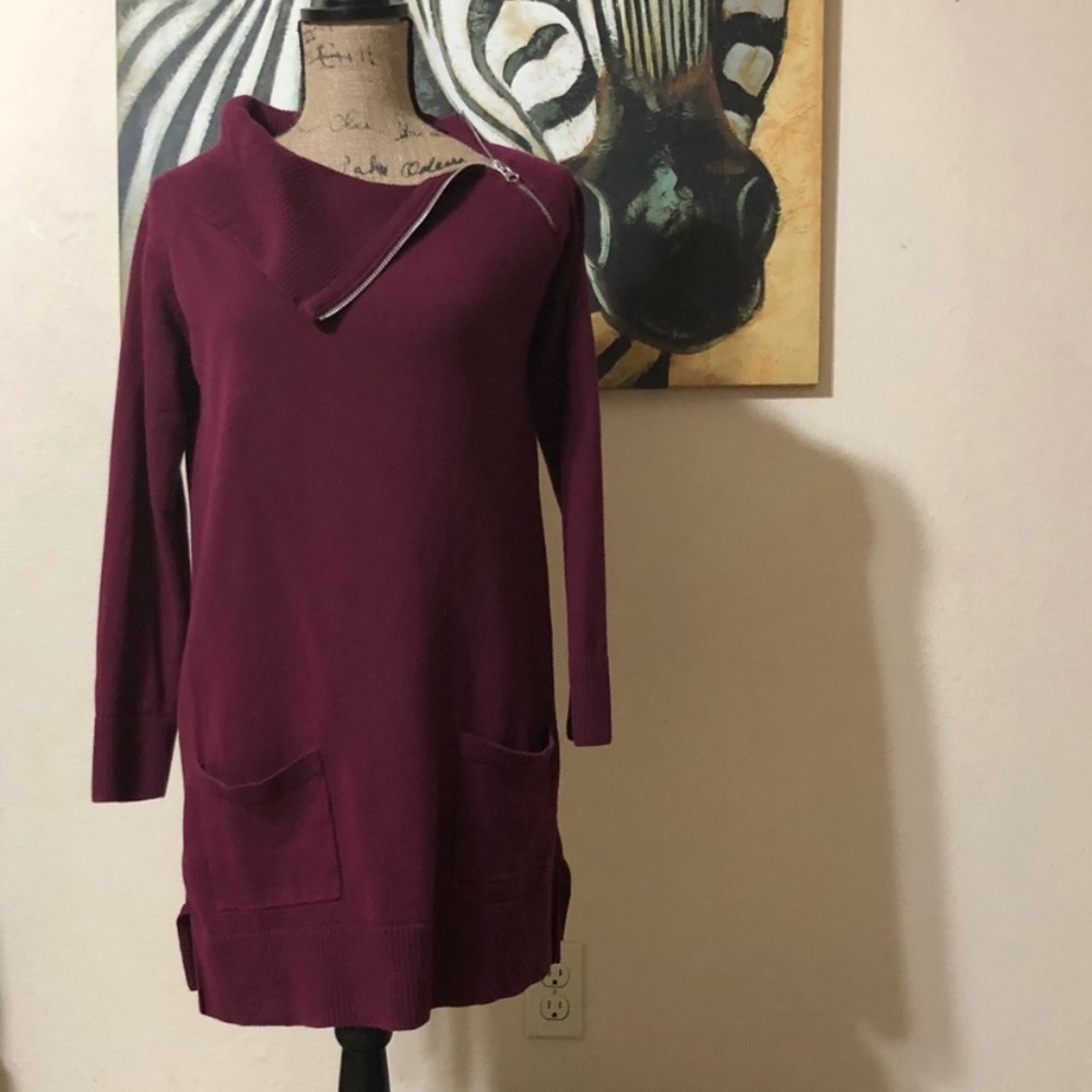 Jeanne Pierre Zippered Cowl Neck Sweater